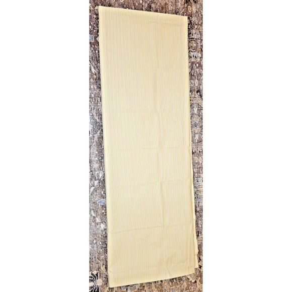 VTG Wamsutta Yellow White Ticking Stripe Twin Sheet Set Flat Fitted Pillowcase - Picture 7 of 9